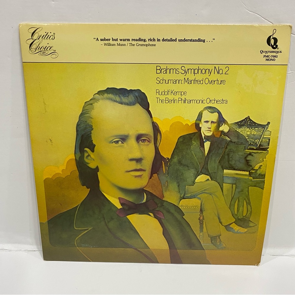 Brahms Symphony No.2 Schumann Rudolph Kempe Berlin Philharmonic LP PMC-7092 RARE